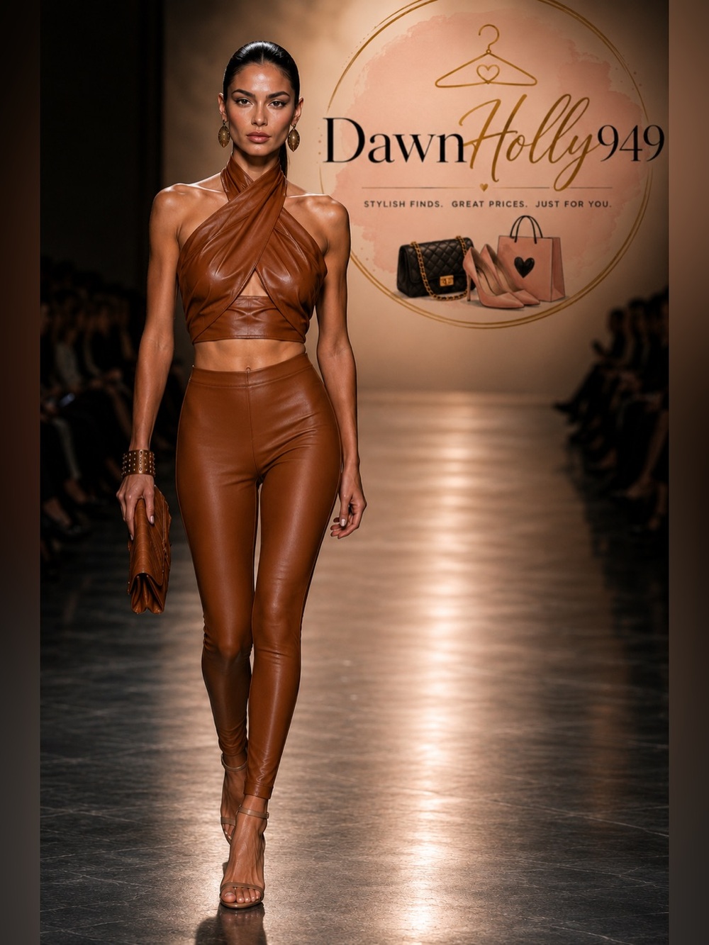 High-Waist Faux Leather Leggings - Brown BNWOT